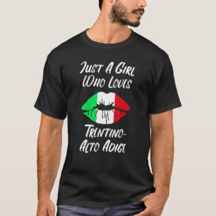 T-shirt Lèvres Bouche Amour Drapeau Italien Trentin Alto A