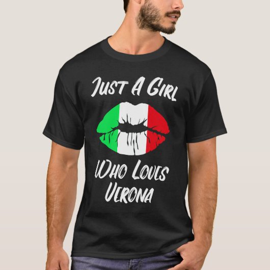 T-shirt Lèvres Bouche Amour Drapeau Italien Vérone (Devant)