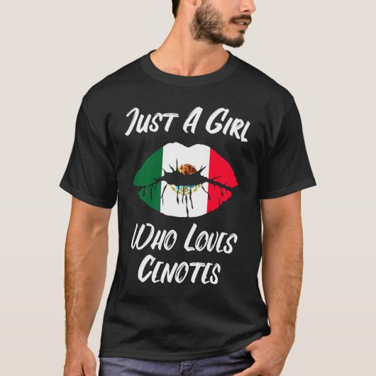 T-shirt Lèvres Bouche Amour Drapeau Mexicain Cenotes (Devant)