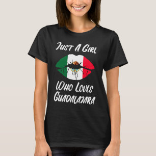 T-shirt Lèvres Bouche Amour Drapeau Mexicain Guadalajara