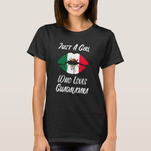 T-shirt Lèvres Bouche Amour Drapeau Mexicain Guadalajara