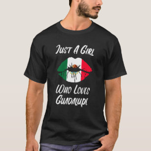 T-shirt Lèvres Bouche Amour Drapeau Mexicain Guadalupe