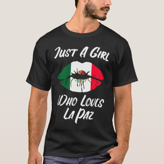 T-shirt Lèvres Bouche Amour Drapeau Mexicain La Paz (Devant)