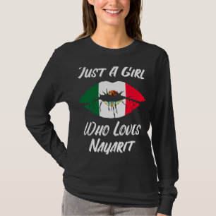 T-shirt Lèvres Bouche Amour Drapeau Mexicain Nayarit