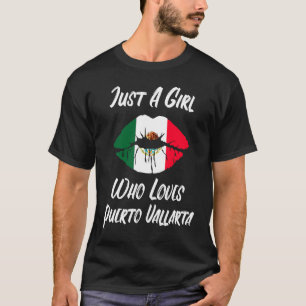 T-shirt Lèvres Bouche Amour Drapeau Mexicain Puerto Vallar