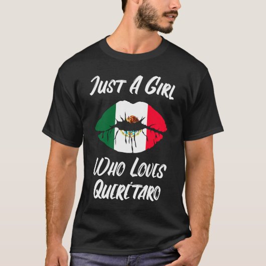 T-shirt Lèvres Bouche Amour Drapeau Mexicain Queretaro (Devant)