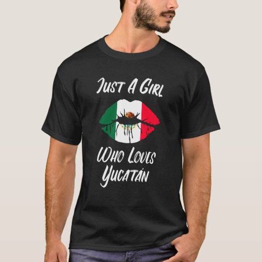 T-shirt Lèvres Bouche Amour Drapeau Mexicain Yucatan (Devant)