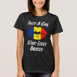 T-shirt Lèvres Bouche Amour Drapeau Roumain Brasov