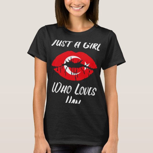 T-shirt Lèvres Bouche Amour Drapeau Turc Van (Devant)