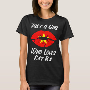 T-shirt Lèvres Bouche Amour Drapeau Vietnamien Chat Ba