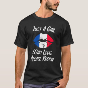 T-shirt Lèvres Bouche Amour Français Drapeau Alsace