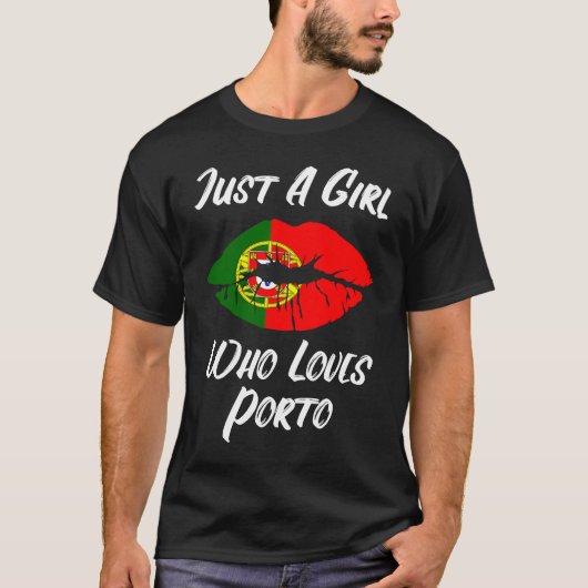 T-shirt Lèvres Bouche Amour Portugais Drapeau Porto (Devant)