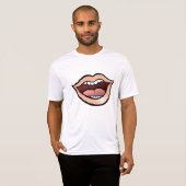 T-shirt Lèvres Bouche Ouverte Dents Langue (Devant entier)