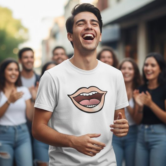 T-shirt Lèvres Bouche Ouverte Dents Langue