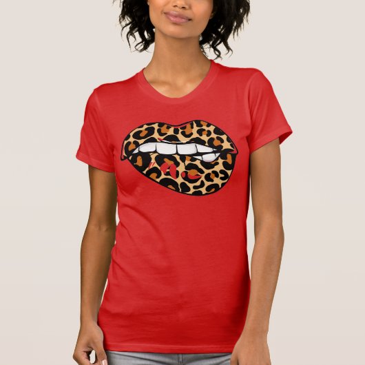 T-shirt Lèvres Cheetah (Devant)
