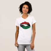 T-shirt Lèvres de drapeau d'Afro-américain (Devant entier)