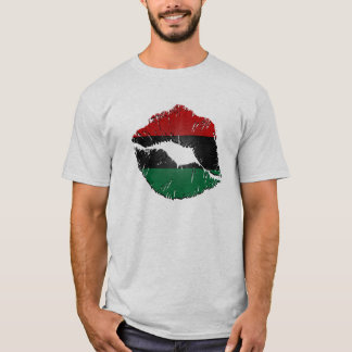 T-shirt Lèvres de drapeau d'Afro-américain
