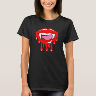 T-shirt Lèvres de Vampire Paresseux Costume d'Halloween Sa
