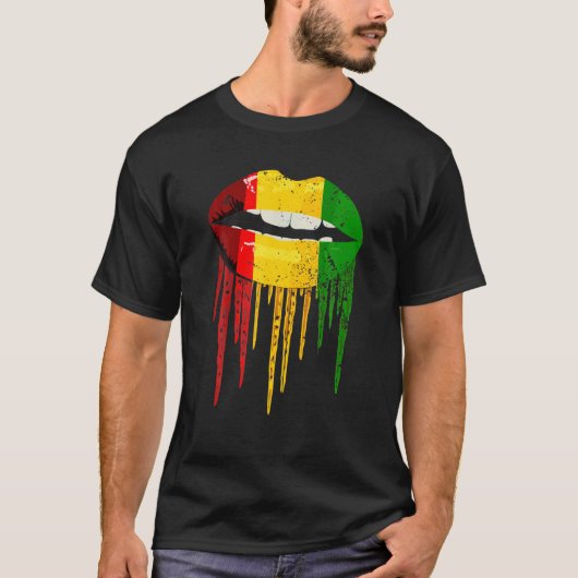 T-shirt Lèvres déchiquetées Rastafarian Reggae (Devant)