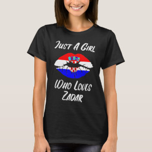 T-shirt Lèvres et bouche aiment le drapeau croate Zadar