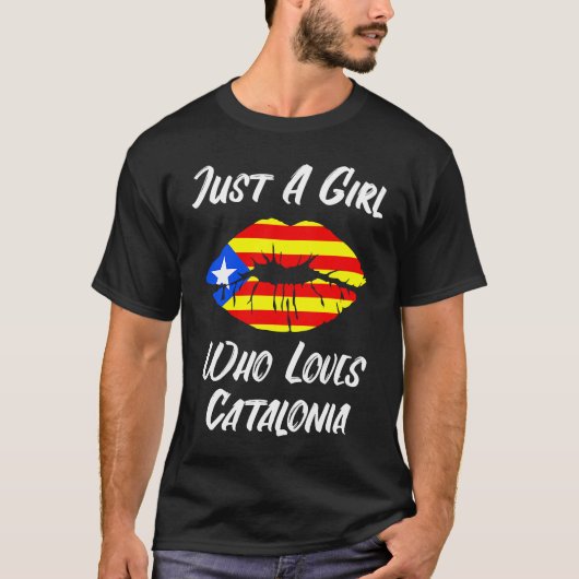 T-shirt Lèvres et Bouche Amour Drapeau Catalogne (Devant)