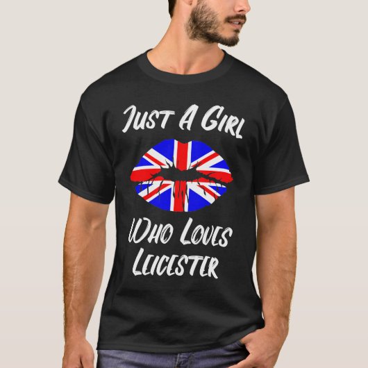 T-shirt Lèvres et Bouche Amour Union Jack Drapeau Leiceste (Devant)