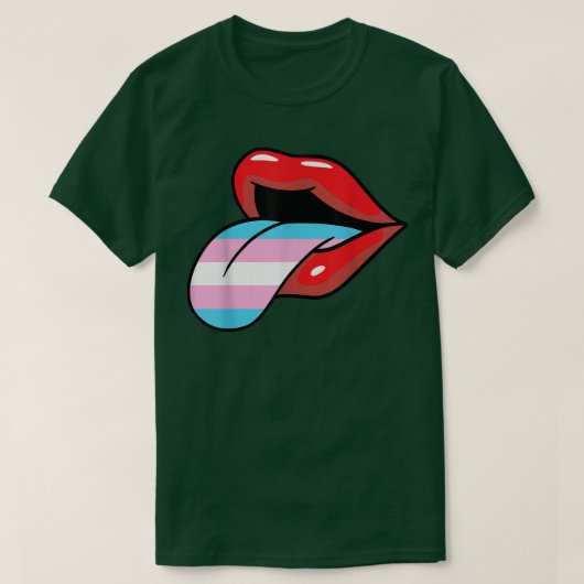 T-shirt Lèvres et langue transgenres LGBT-Q Fierté transge (Design devant)