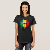 T-shirt Lèvres jamaïcaines rastafariennes (Devant entier)