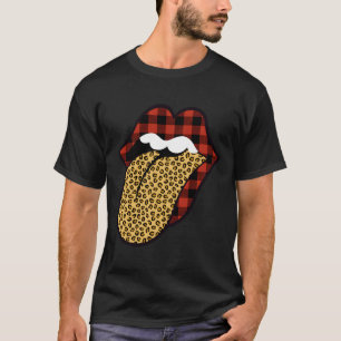 T-shirt Lèvres Plantées De Buffle Rouge Avec Langue Emprei