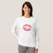 T-shirt Lèvres rose pâle (Devant entier)