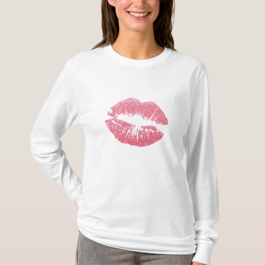 T-shirt Lèvres rose pâle (Devant)