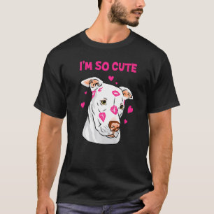 T-shirt Lèvres roses embrassent le pitbull américain doux