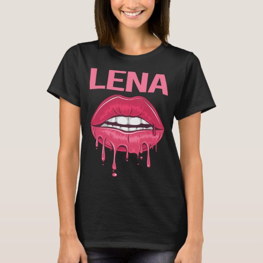 T-shirt Lèvres roses - Lena Name (Devant)