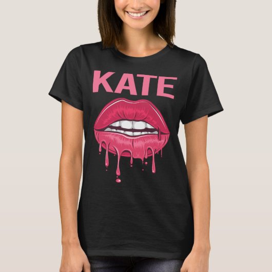 T-shirt Lèvres roses - Nom de Kate (Devant)