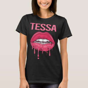 T-shirt Lèvres roses - Nom de Tessa