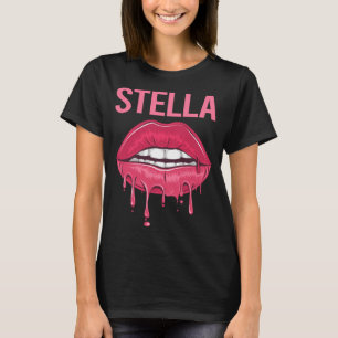 T-shirt Lèvres roses - Nom Stella