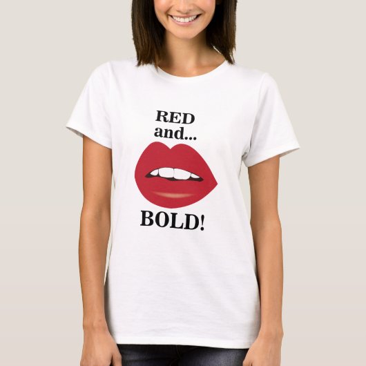 T-shirt Lèvres Rouges et Audacieuses (Devant)