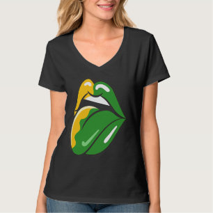 T-shirt Lèvres Rouges Langue Dehors Baiser Bouche Rouge à