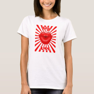 T-shirt Lèvres rouges rayons solaires gros bisou