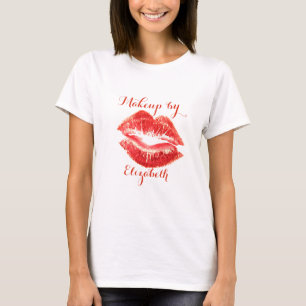 T-shirt Lèvres rouges scintillantes modernes et féminines,