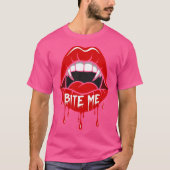 T-shirt Lèvres style Halloween Bite Me (Devant)