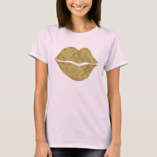 T-shirt Lèvres XOXO Gold