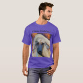 T-shirt Lévrier Afghan blanc (Devant entier)