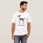 T-shirt Lévrier de bande dessinée/whippet/lévrier italien (Devant entier)
