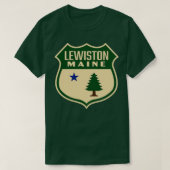 T-shirt Lewiston Maine Retro Pine Tree Shield Vert (Design devant)