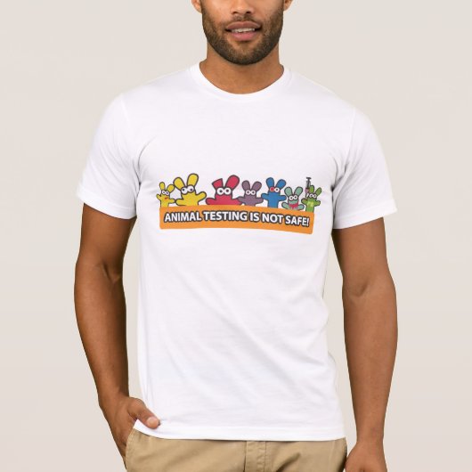 T-shirt L'expérimentation animale n'est pas sûre (Devant)
