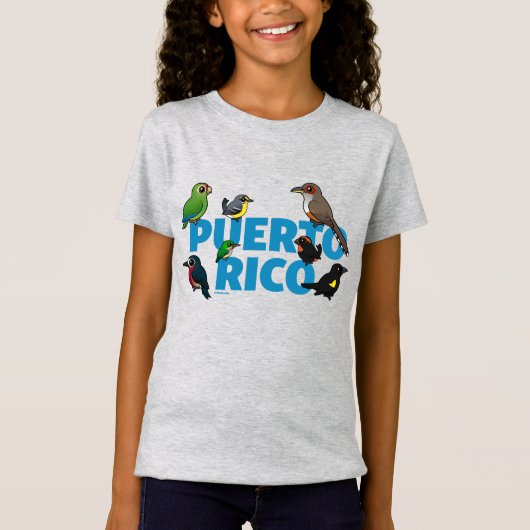 T-Shirt L'exploit de Porto Rico Birdorable. Oiseaux endémi (Devant)