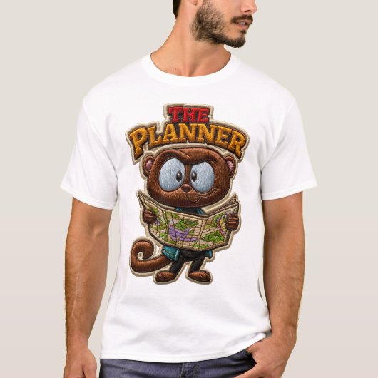 T-shirt L'Explorateur de Style de Patch Brodé du Planifica (Devant)