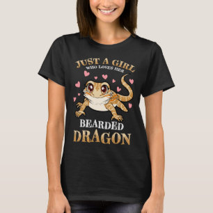 T-shirt Lézar Just Girl Who Loves Bearded Dragon Reptile