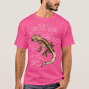 T-shirt Lézard Gecko Crêté Anatomie Reptile Animal de Comp